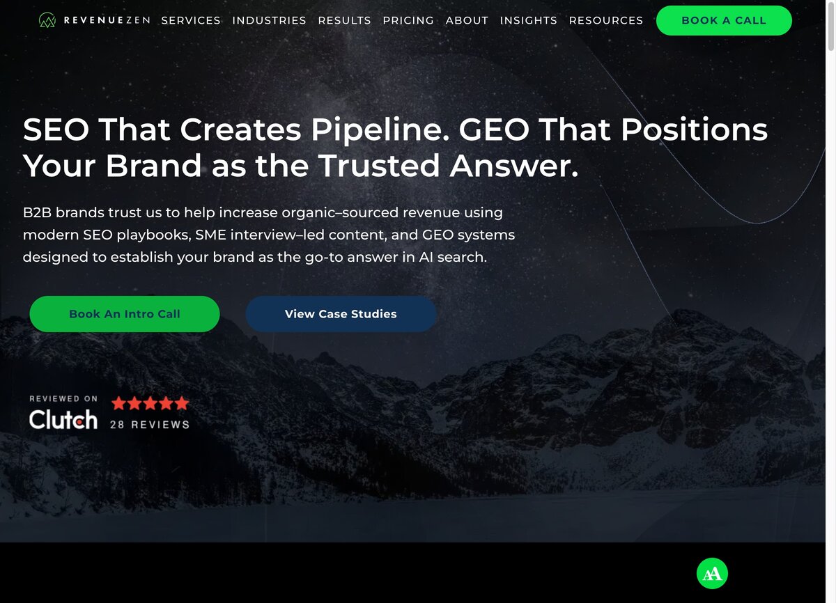 RevenueZen homepage